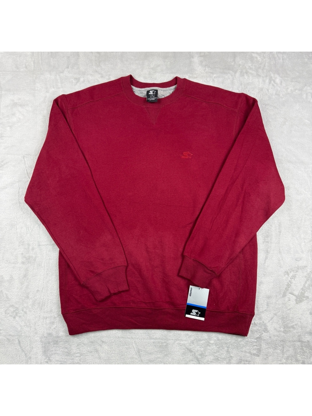 Y2K Starter Men’s M Red Crewneck Sweatshirt Embroidered Logo Throwback 2000s NWT